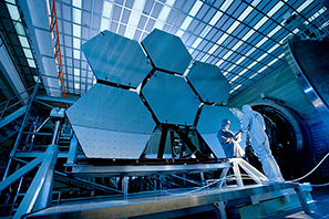 Image of scientists working on solar panels in a laboratory