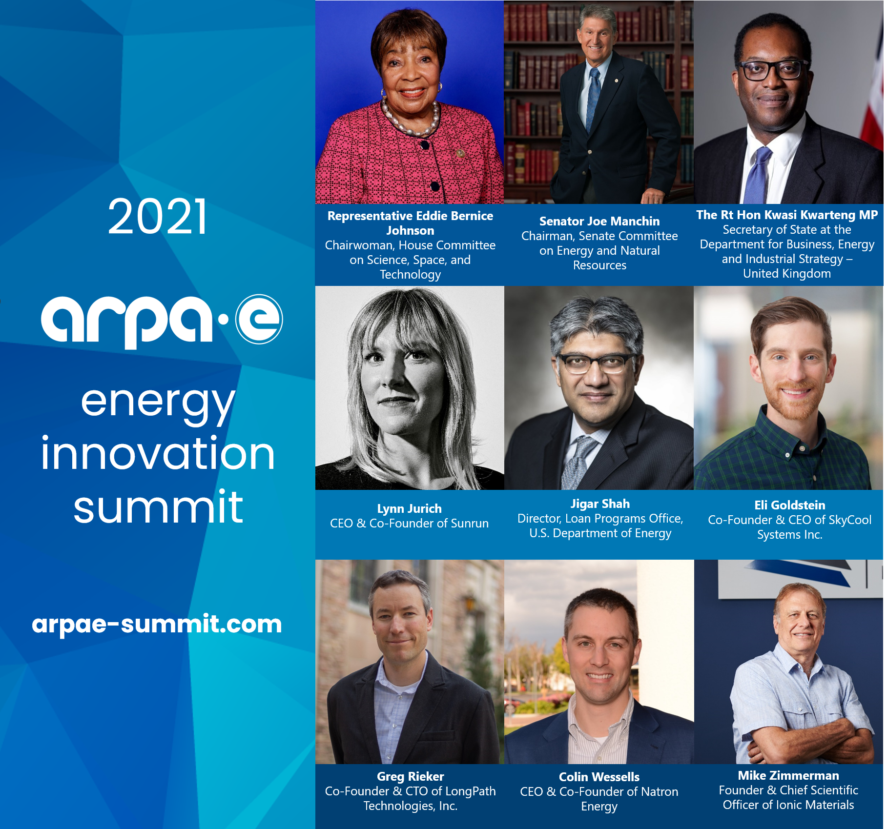 ARPA-E 2021 Virtual Summit Speakers Group Two